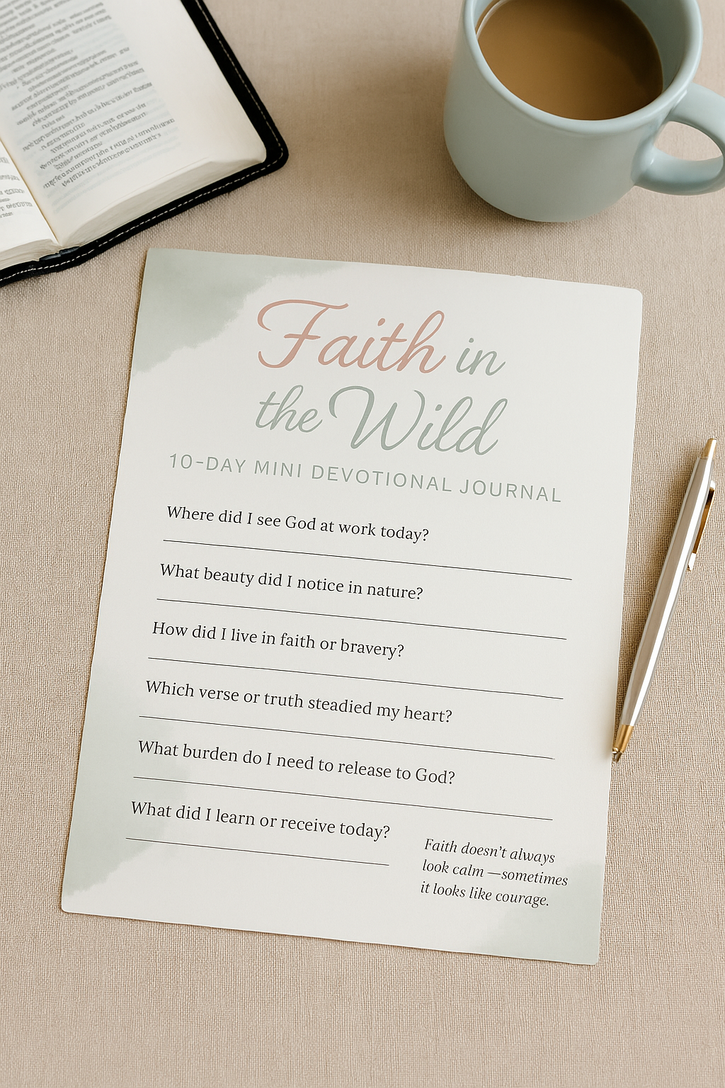 Faith in the Wild πΈ | 10-Day Guided Mini Devotional Journal