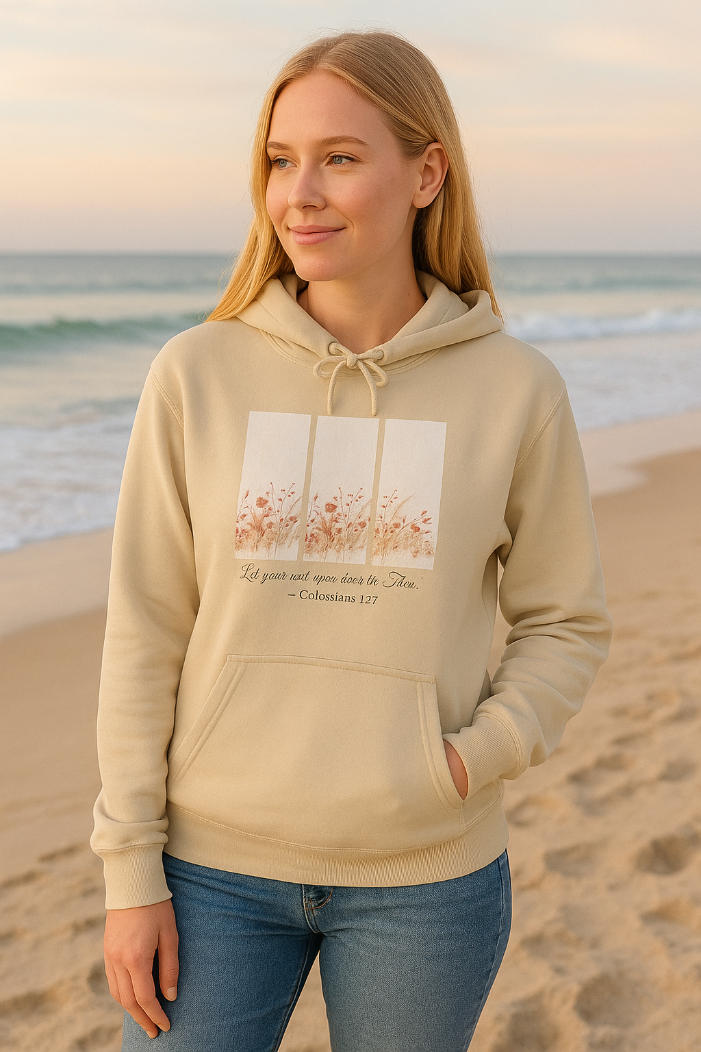 Floral Window Pane Hoodie — “If You Want Peace, Look Within”