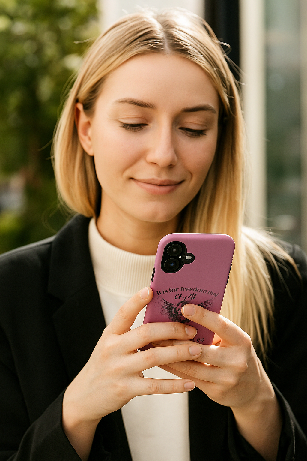 Freedom in Christ Mauve Phone Case – Inspirational Christian Eagle Design