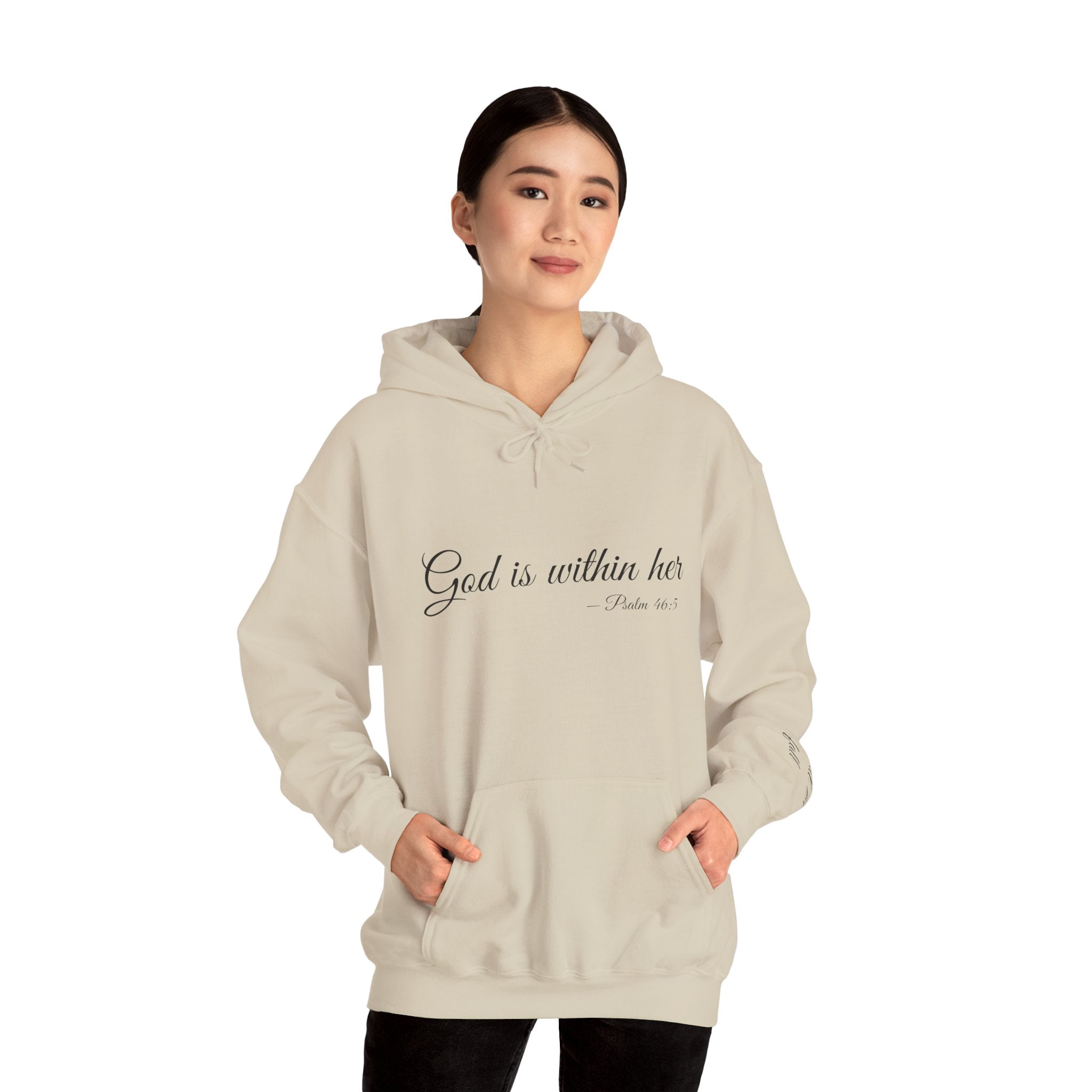 God Is Within Her Hoodie — Inspirational Christian Scripture Pullover