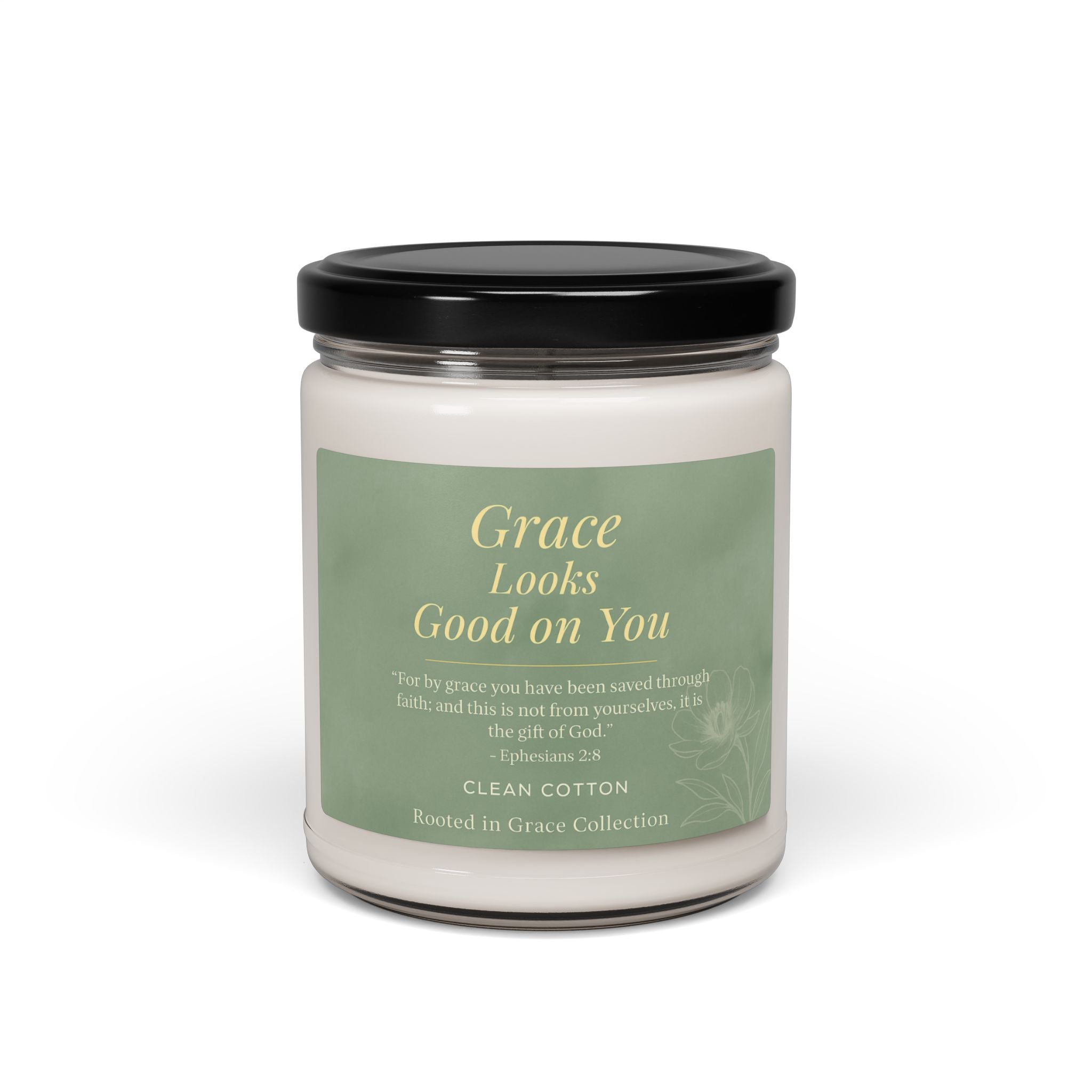 Grace Looks Good on You - Scented Soy Candle, 9oz - Clean Cotton Aroma