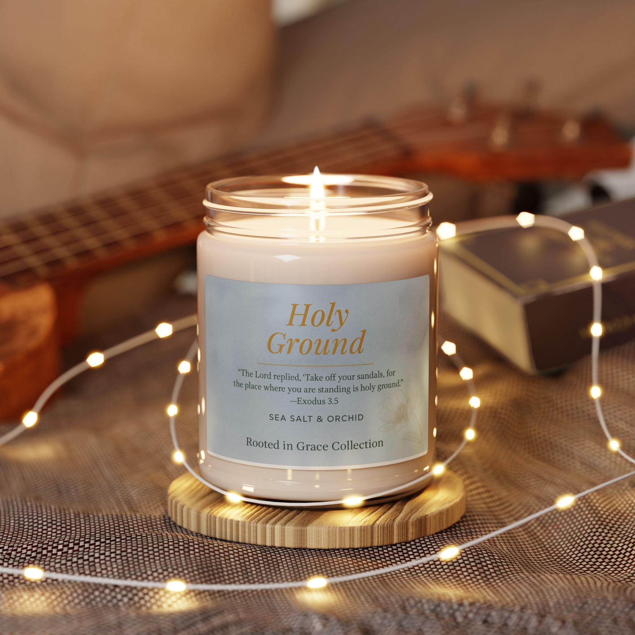 Holy Ground — Sea Salt & Orchid Scented Soy Candle | Rooted in Grace Collection