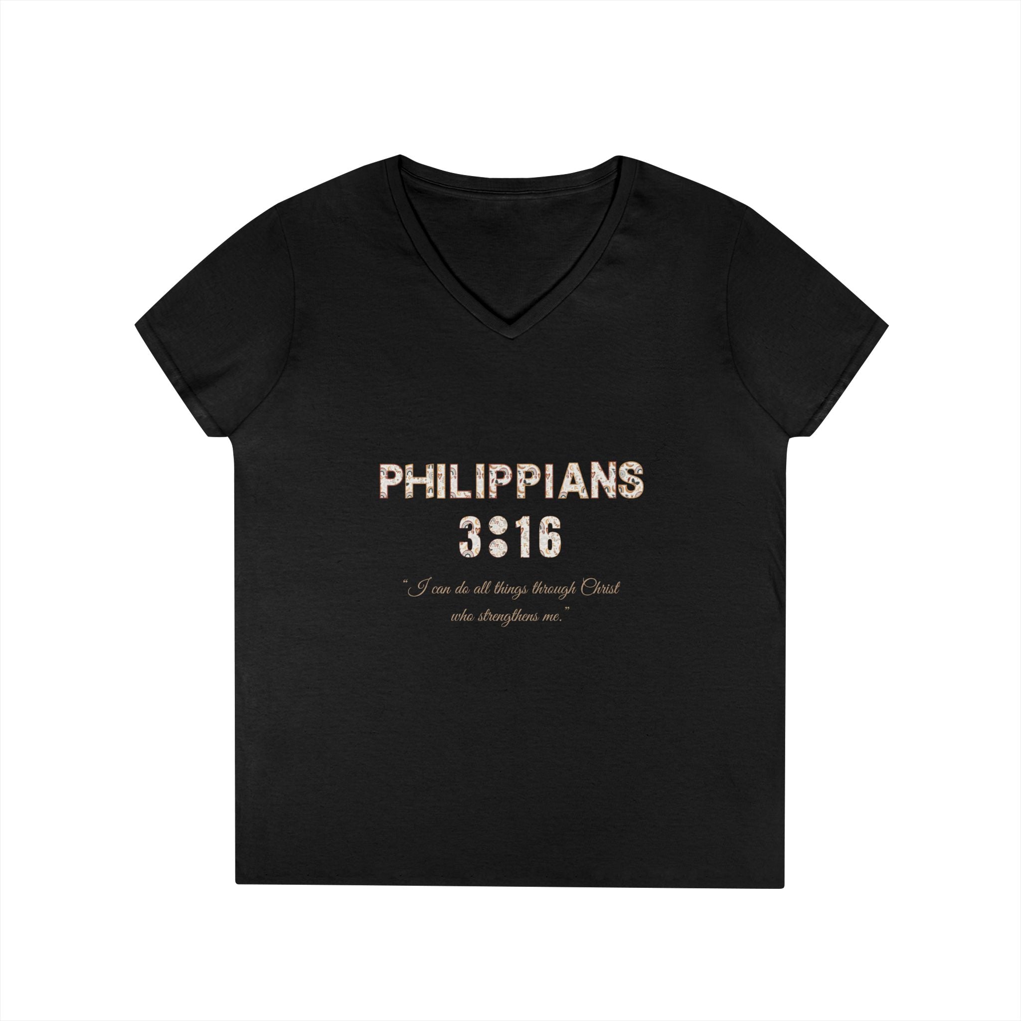 Philippians 3:15 V-Neck Tee – “Grace in Motion, Simplicity in Style”