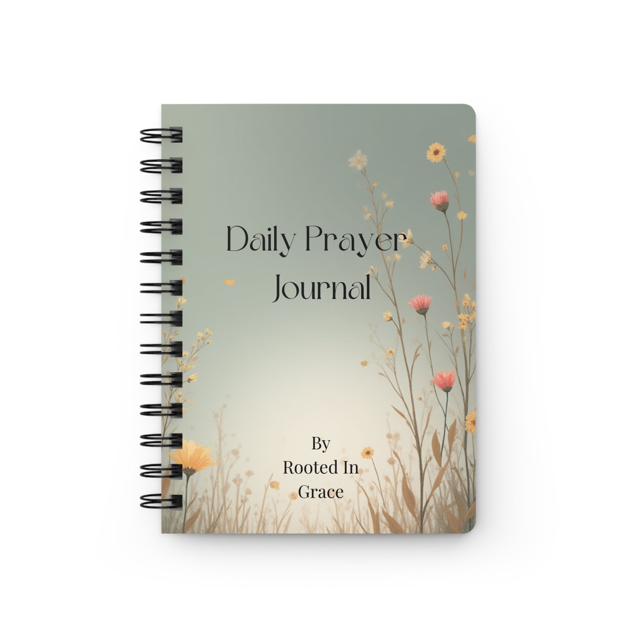 Floral Daily Prayer Journal, Inspirational Writing Notebook, Spiritual Gift, Meditation Journal, Self-Care Planner