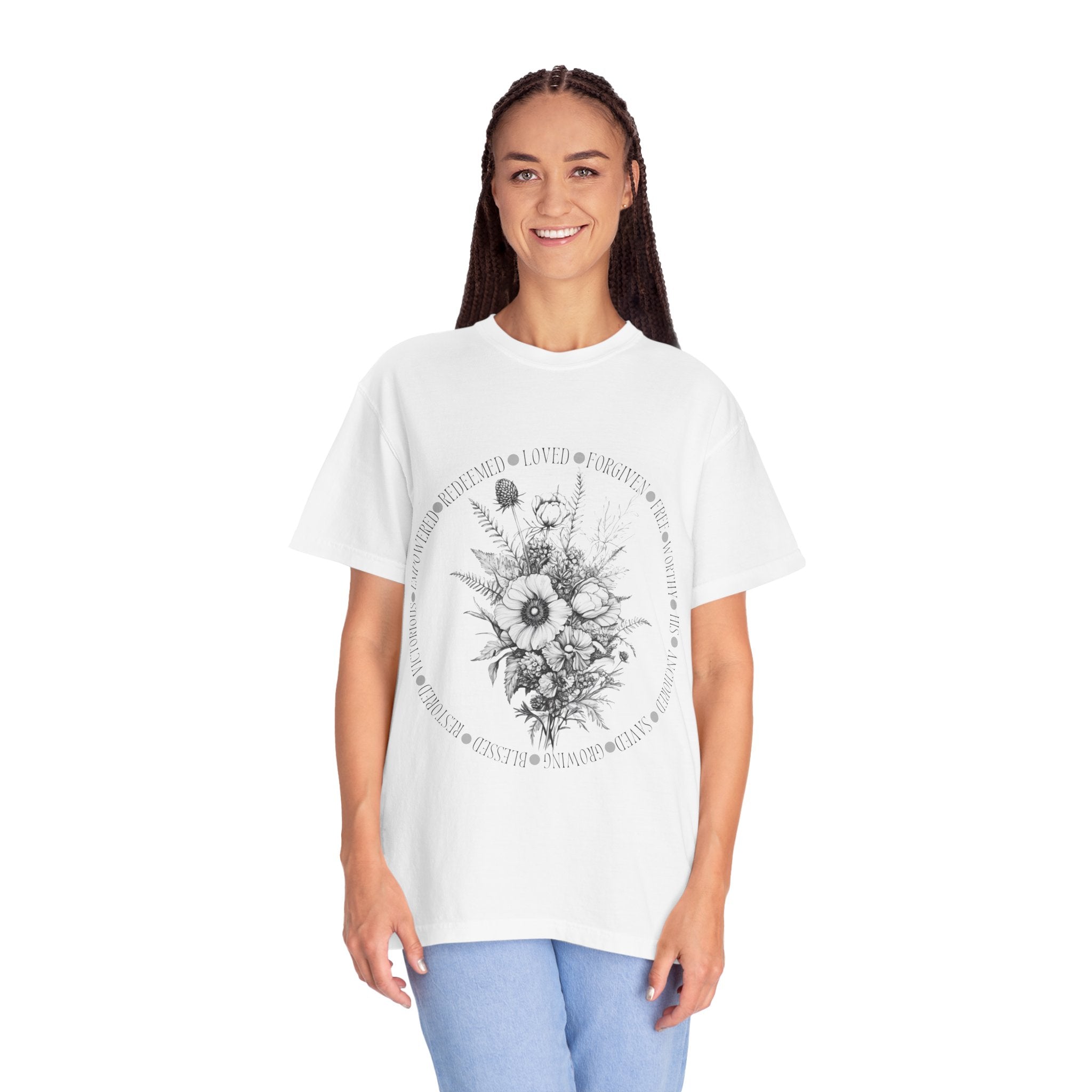 Wild Grace Botanical T-Shirt – Faith-Inspired Floral Tee