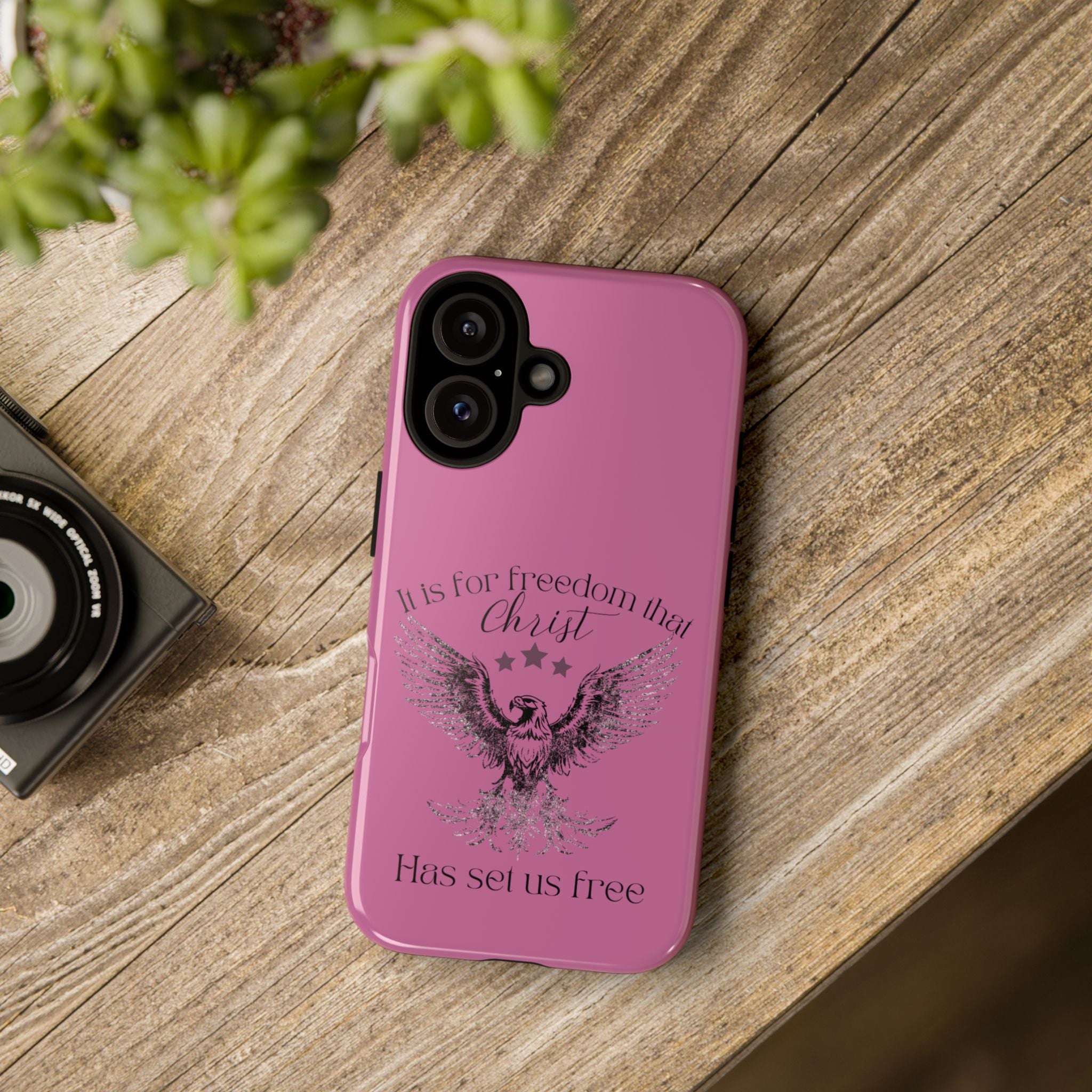 Freedom in Christ Mauve Phone Case – Inspirational Christian Eagle Design