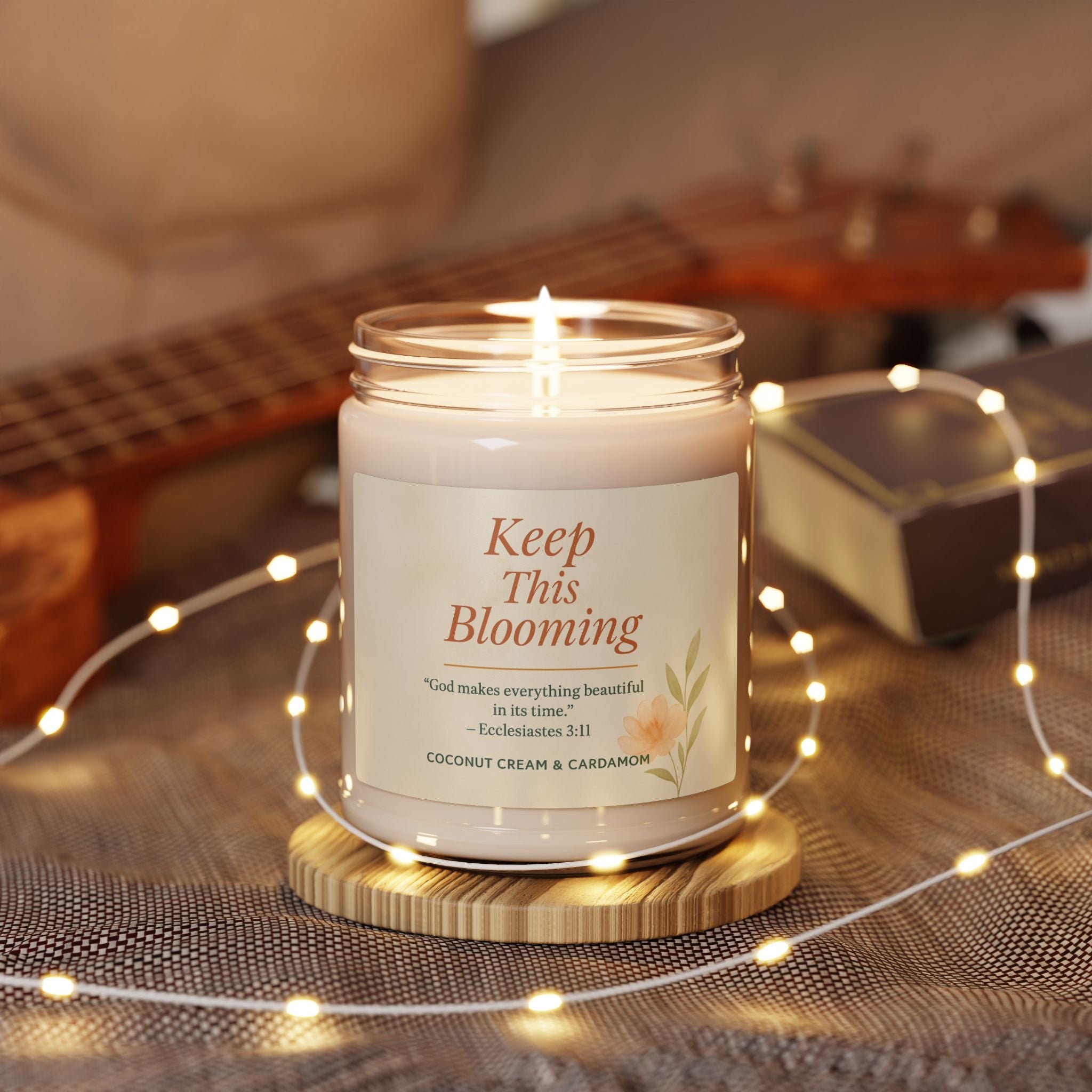 Keep This Blooming — Coconut Cream & Cardamom Scented Soy Candle | Rooted in Grace Collection