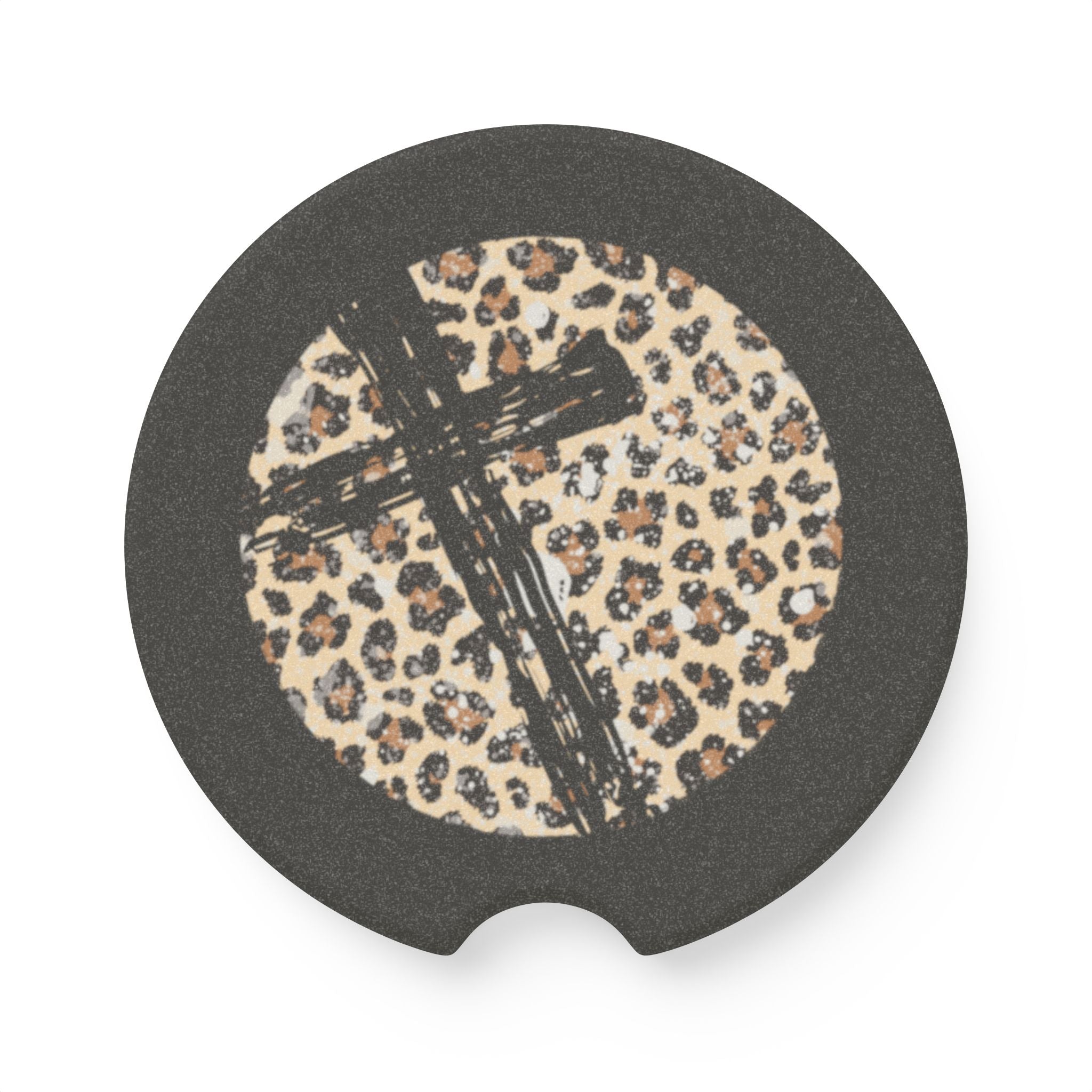 Leopard Cross Car Coaster — Faith for the Road