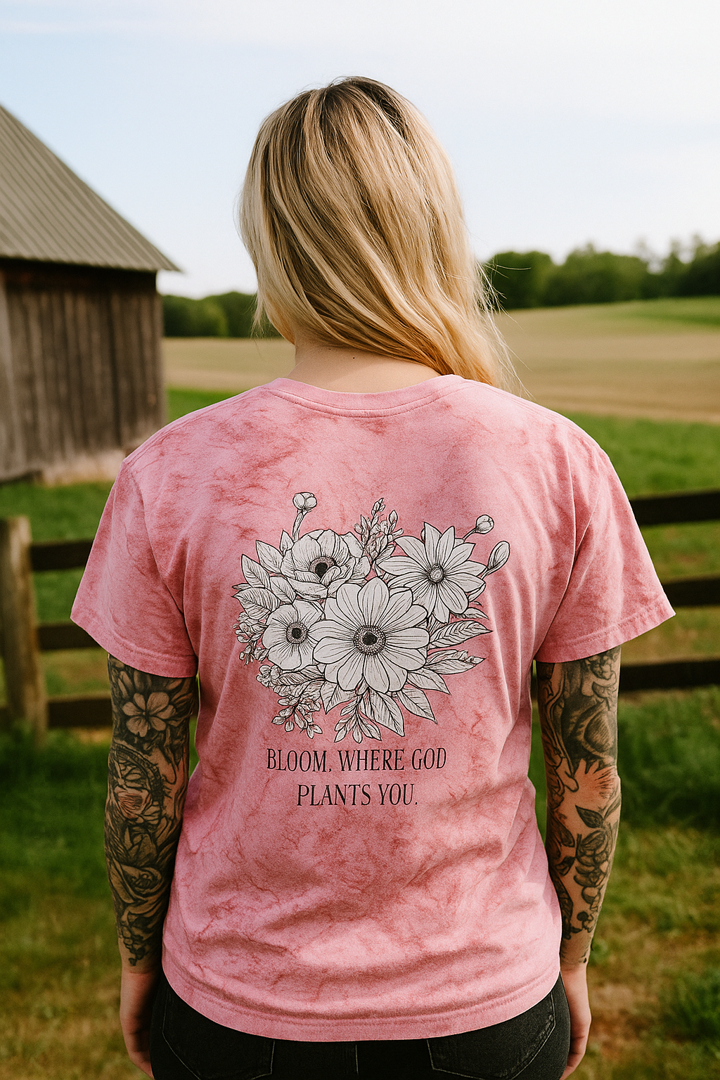 Bloom Where God Plants You Tee — Faith-Inspired Floral Design