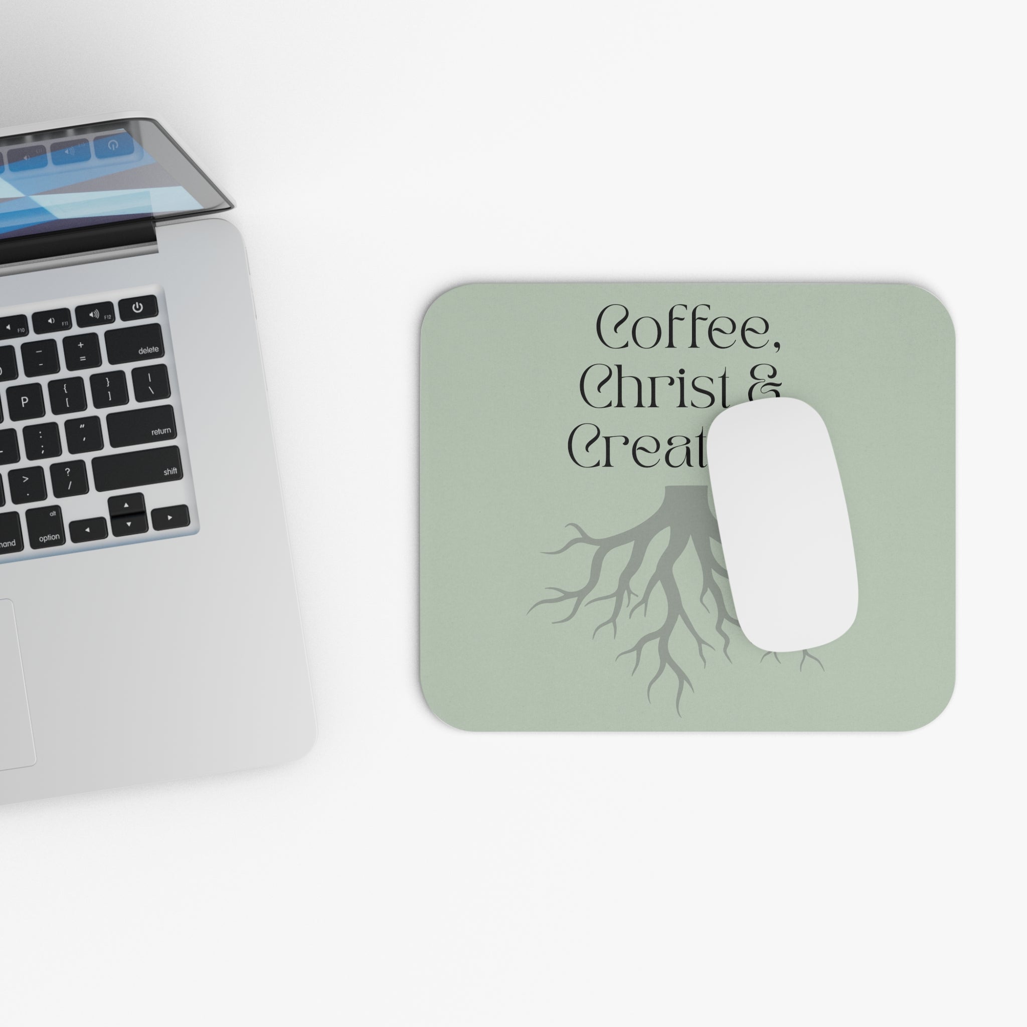 Mouse Pad — "Coffee, Christ & Creativity" Inspirational Desk Mat