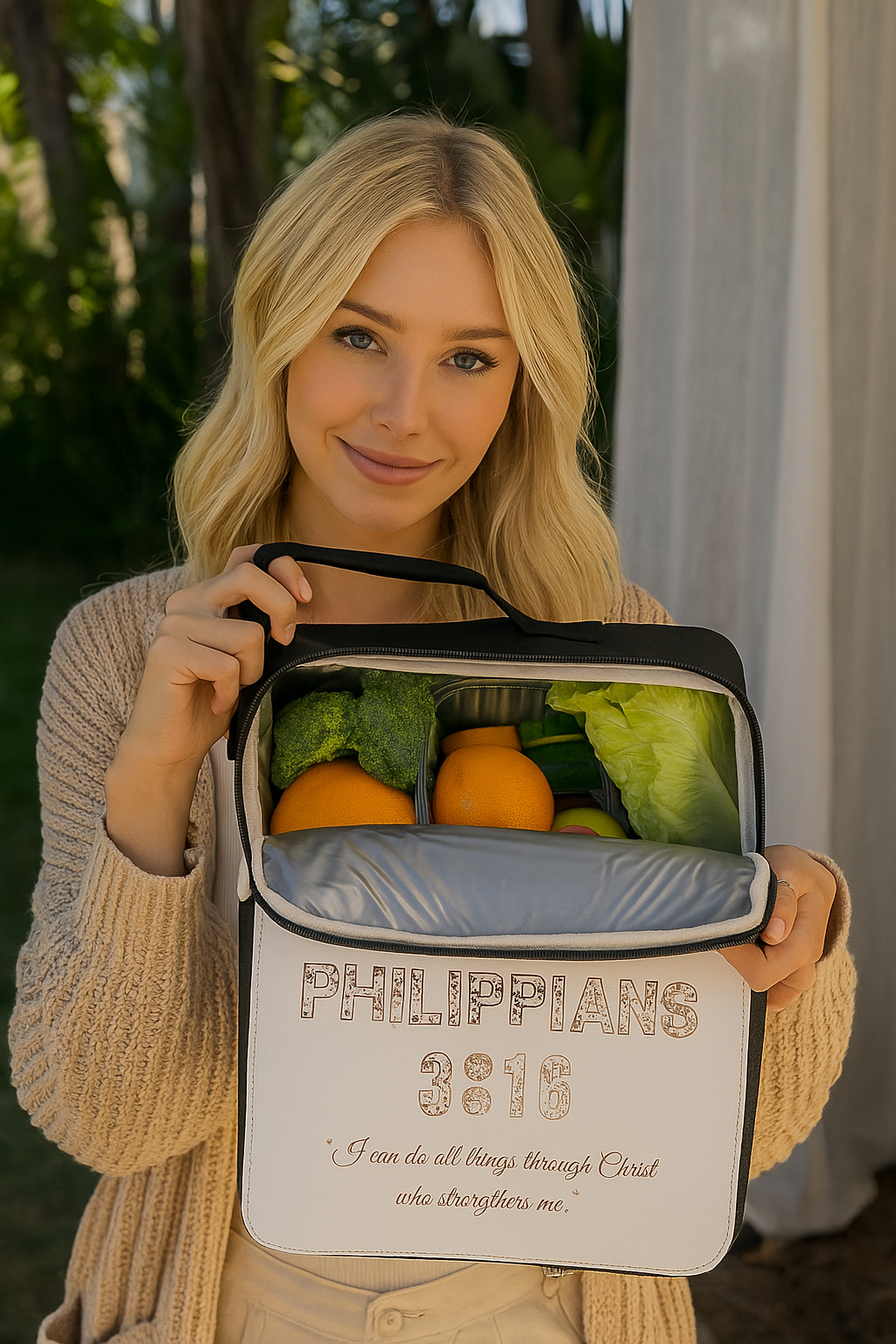 Philippians 3:16 Inspirational Lunch Bag — 'I can do all things through Christ' Christian Lunchbox