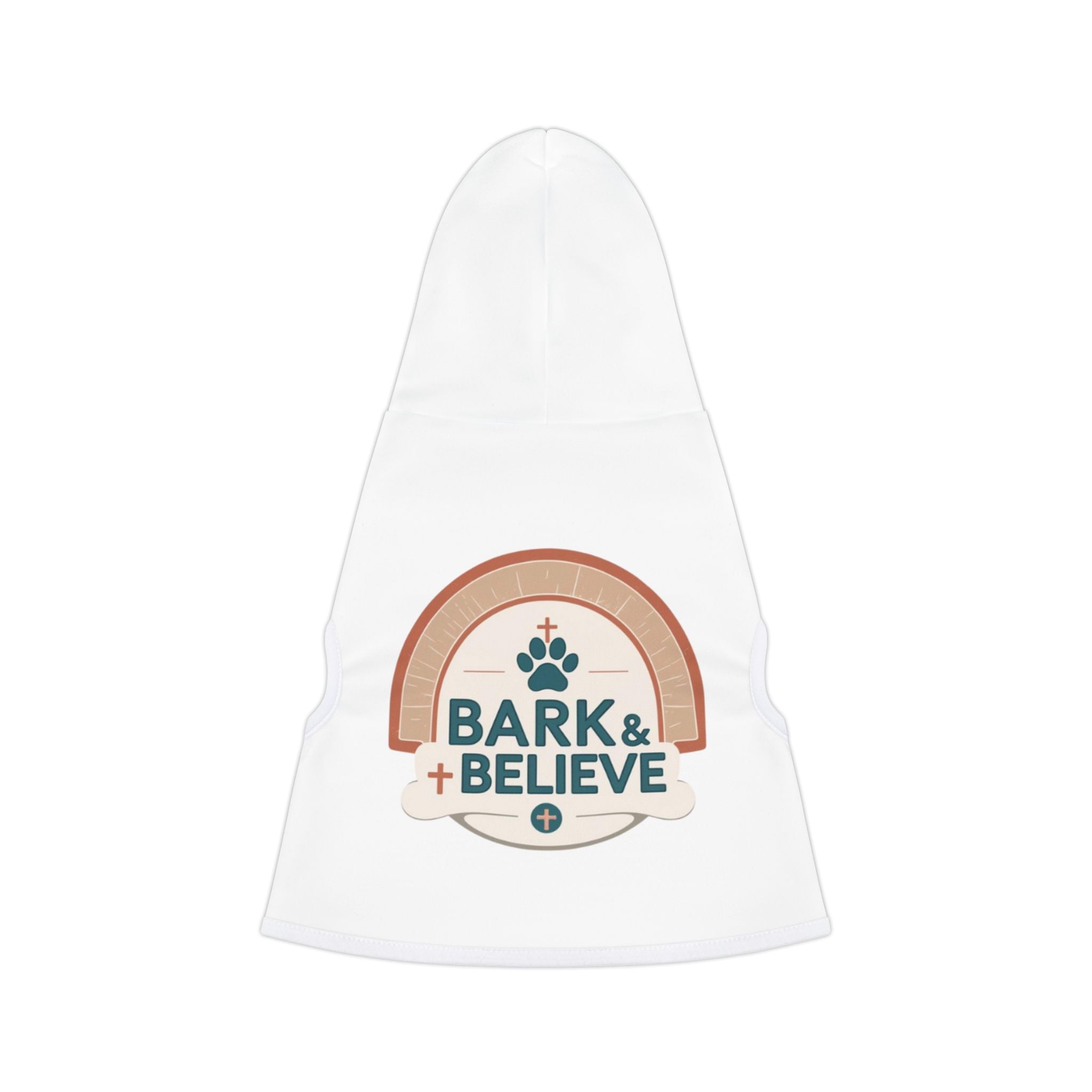 Pet Hoodie — "Bark & Believe" Dog Hoodie, Inspirational Pet Sweatshirt for Small Dogs