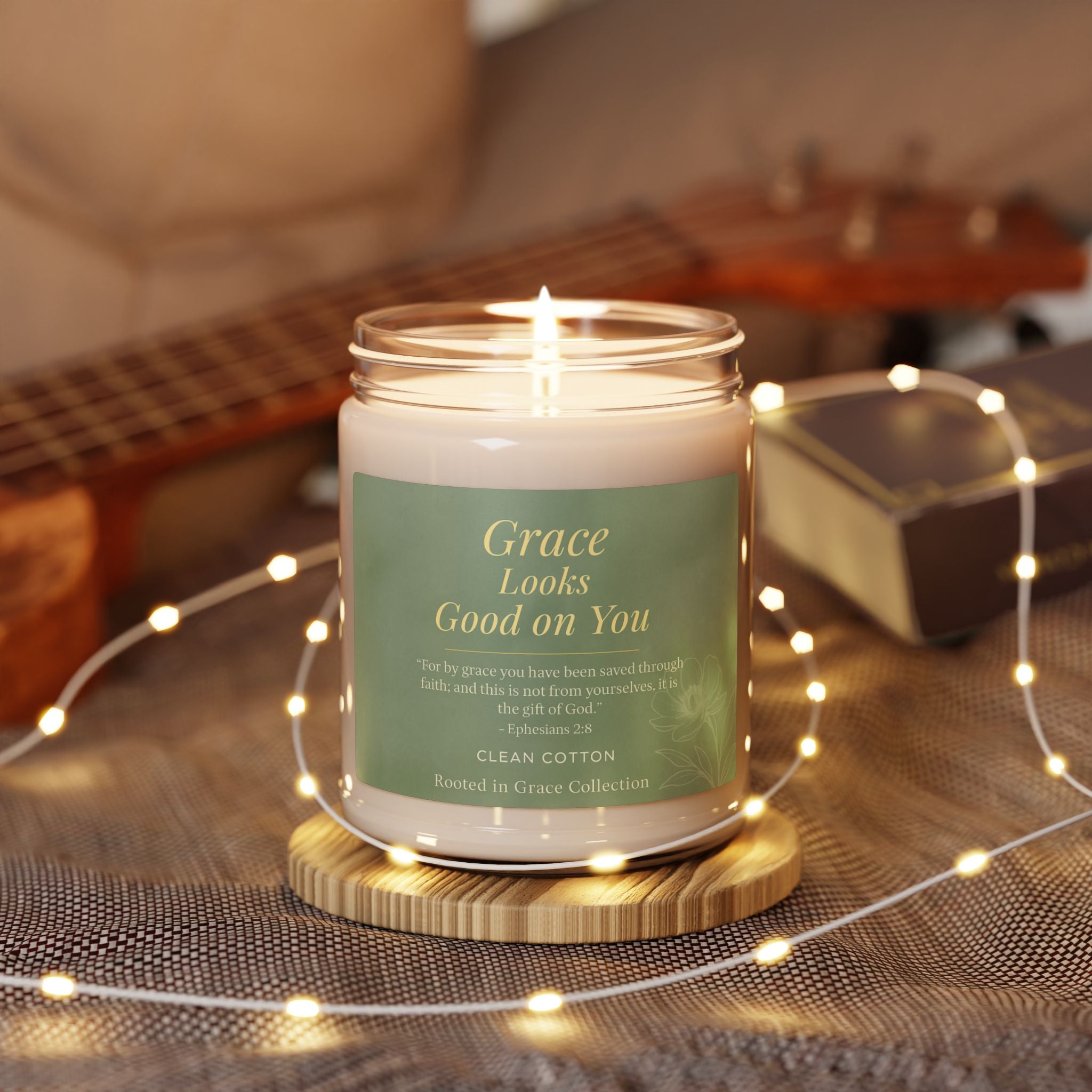 Grace Looks Good on You - Scented Soy Candle, 9oz - Clean Cotton Aroma