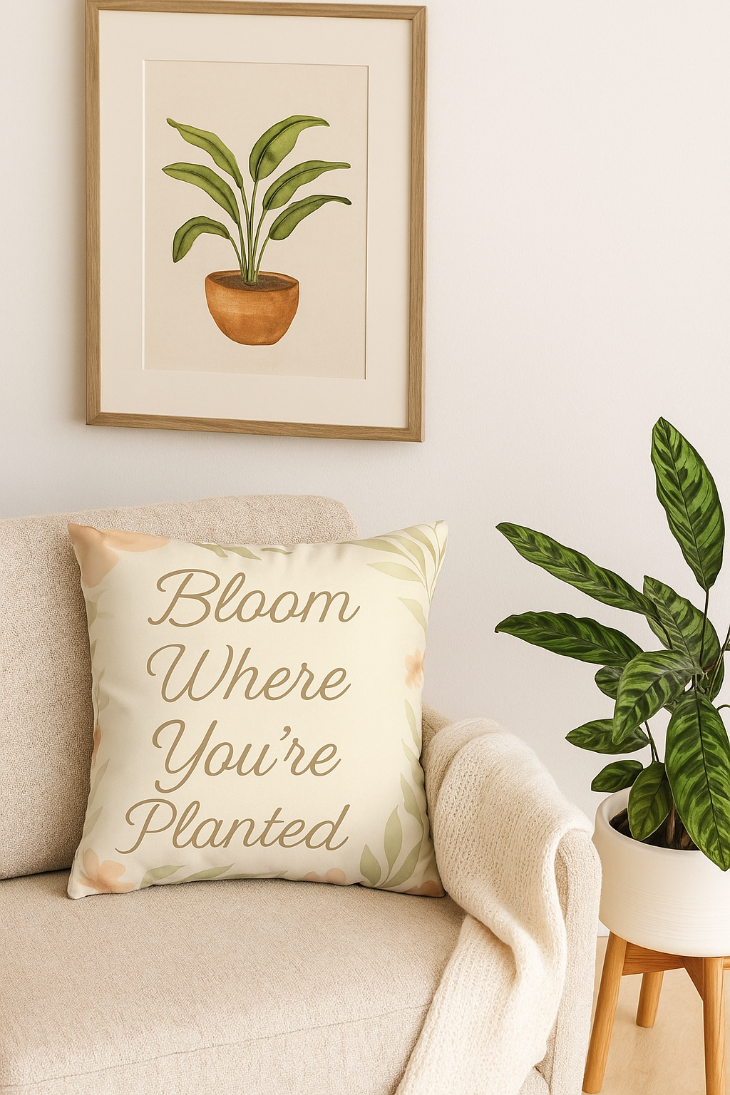 Bloom Where You’re Planted — Faux Suede Pillowcase