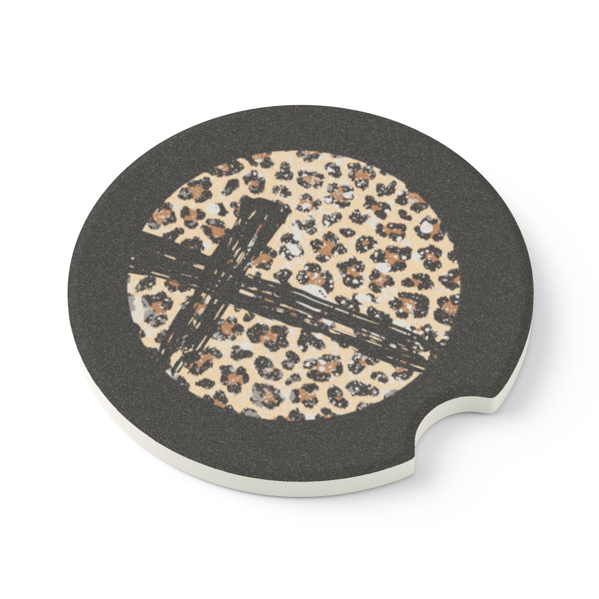 Leopard Cross Car Coaster — Faith for the Road
