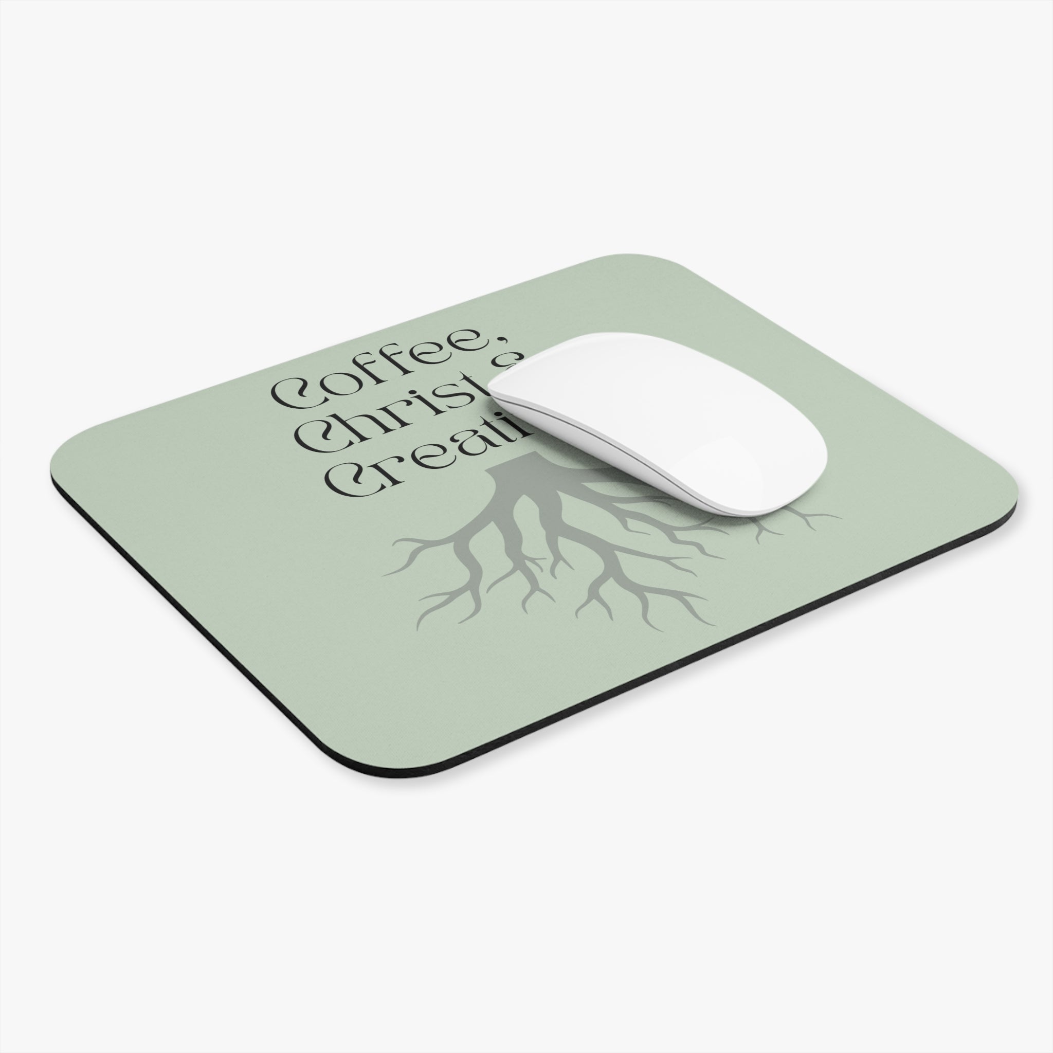 Mouse Pad — "Coffee, Christ & Creativity" Inspirational Desk Mat