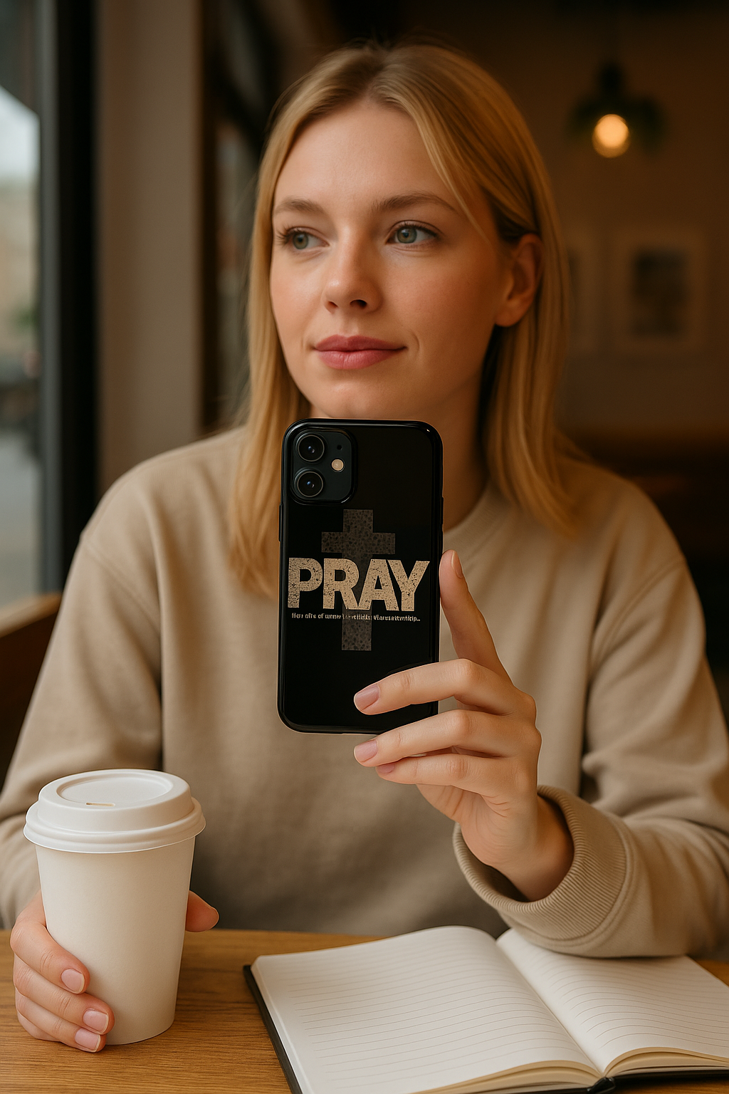 PRAY Leopard Cross Phone Case — Faith in Every Moment