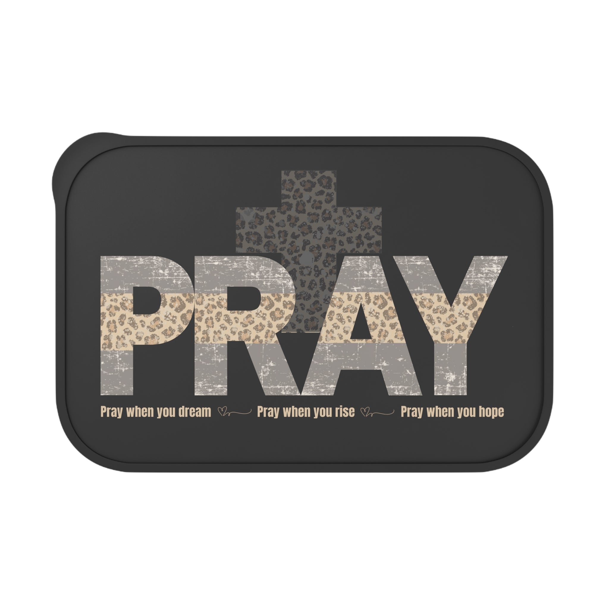 PRAY Leopard Cross Bento Box – Eco PLA Lunchbox with Utensils