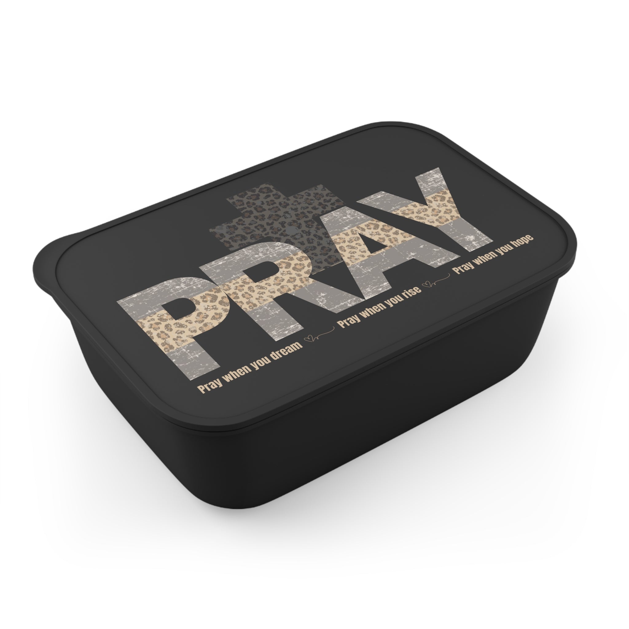 PRAY Leopard Cross Bento Box – Eco PLA Lunchbox with Utensils