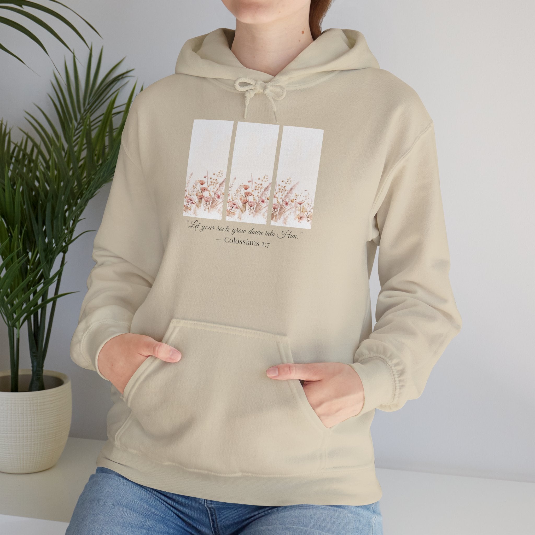 Floral Window Pane Hoodie — “If You Want Peace, Look Within”