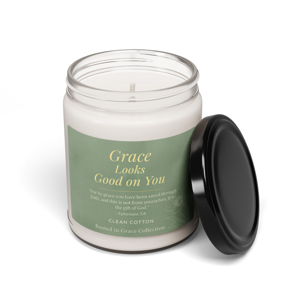 Grace Looks Good on You - Scented Soy Candle, 9oz - Clean Cotton Aroma