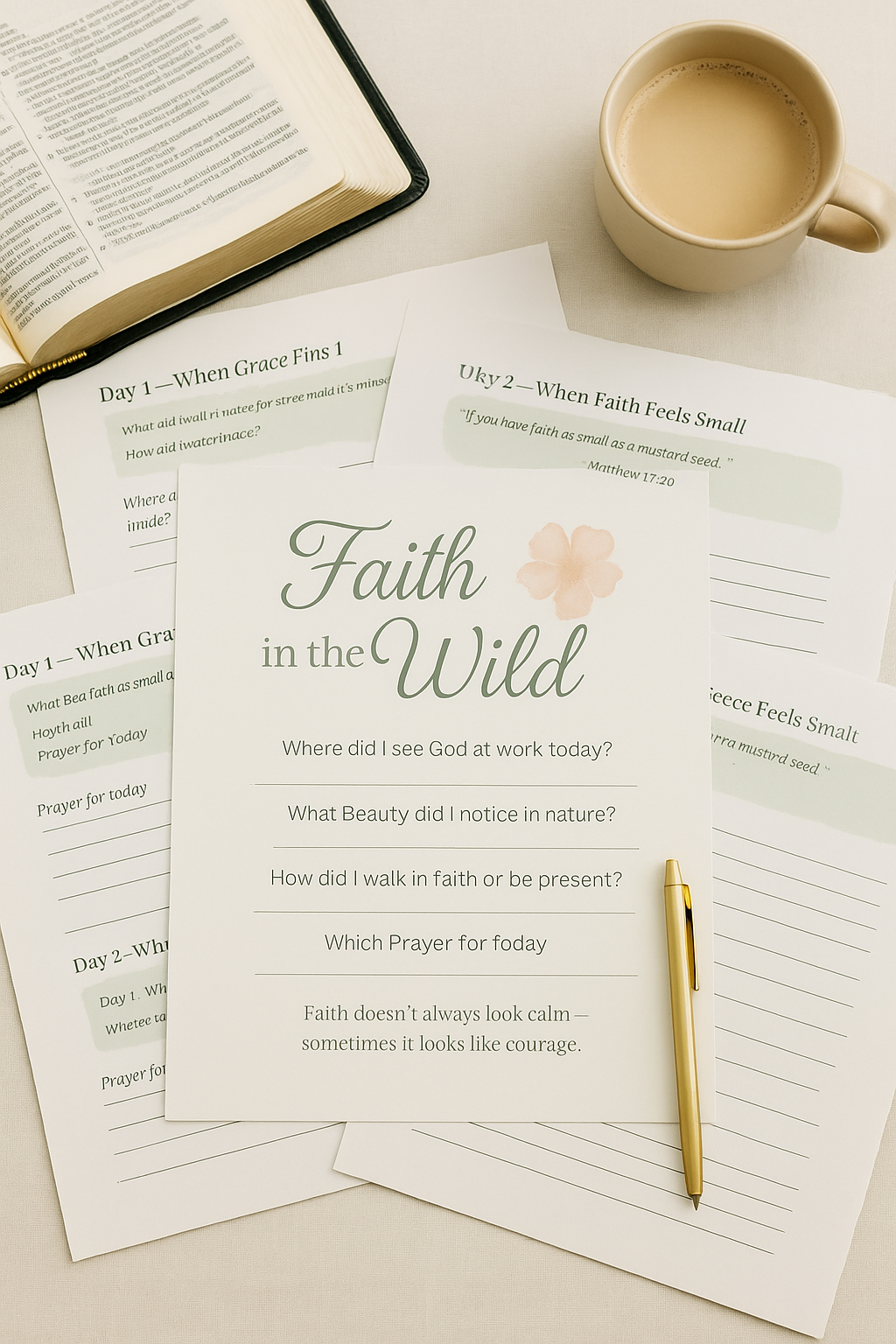 Faith in the Wild 🌸 | 10-Day Guided Mini Devotional Journal