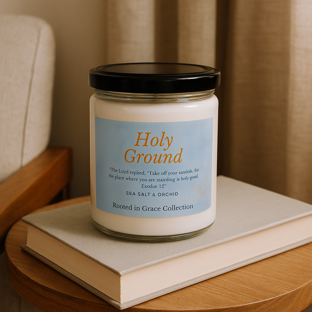 Holy Ground — Sea Salt & Orchid Scented Soy Candle | Rooted in Grace Collection