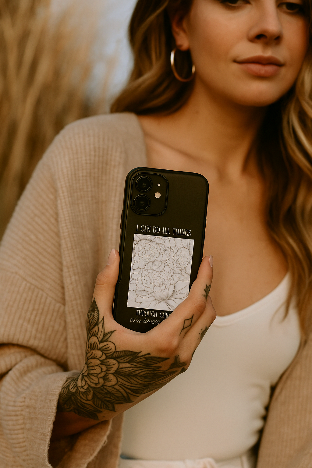 “I Can Do All Things” Floral Christian Phone Case | Rooted in Grace