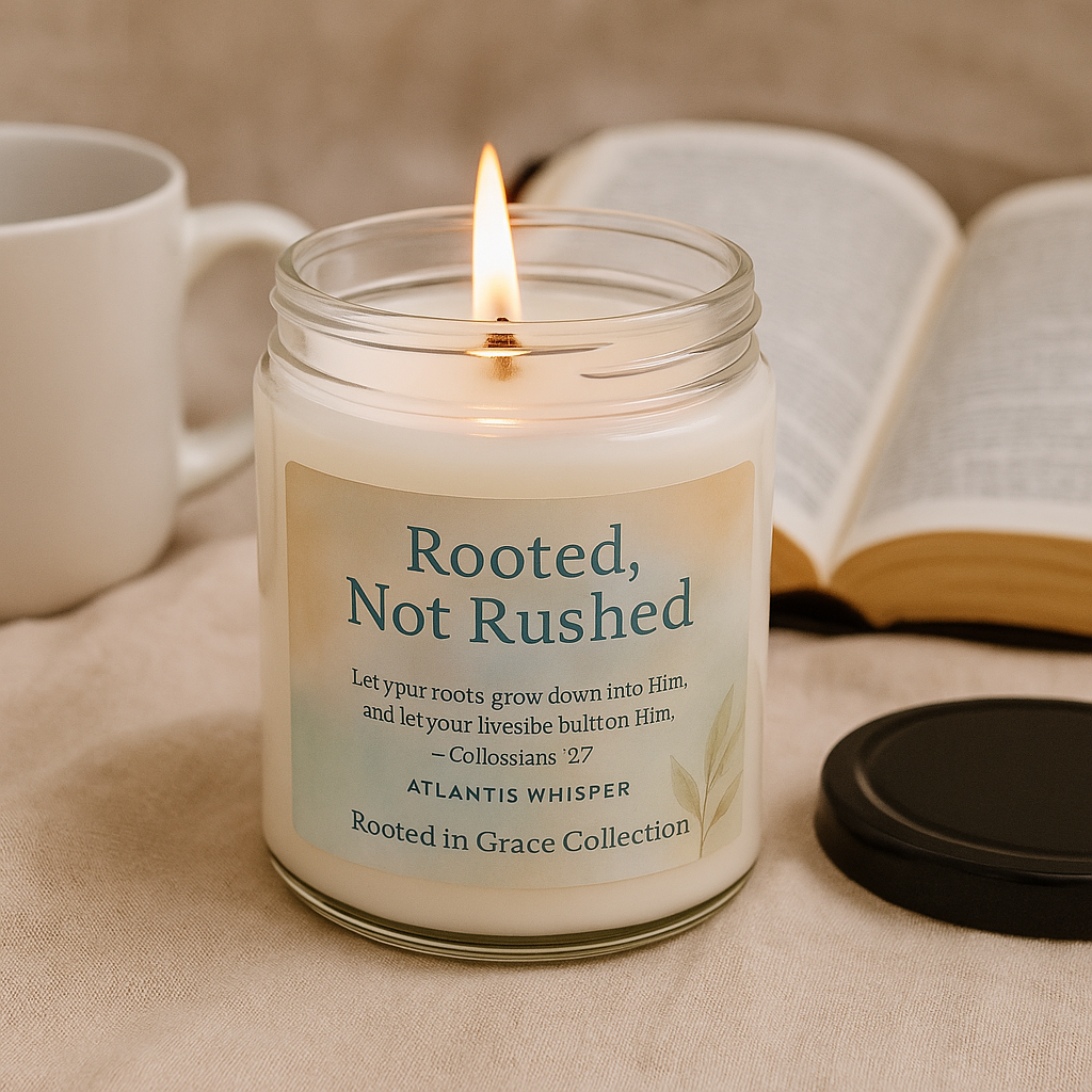 Rooted, Not Rushed — Atlantis Whisper Scented Soy Candle | Rooted in Grace Collection