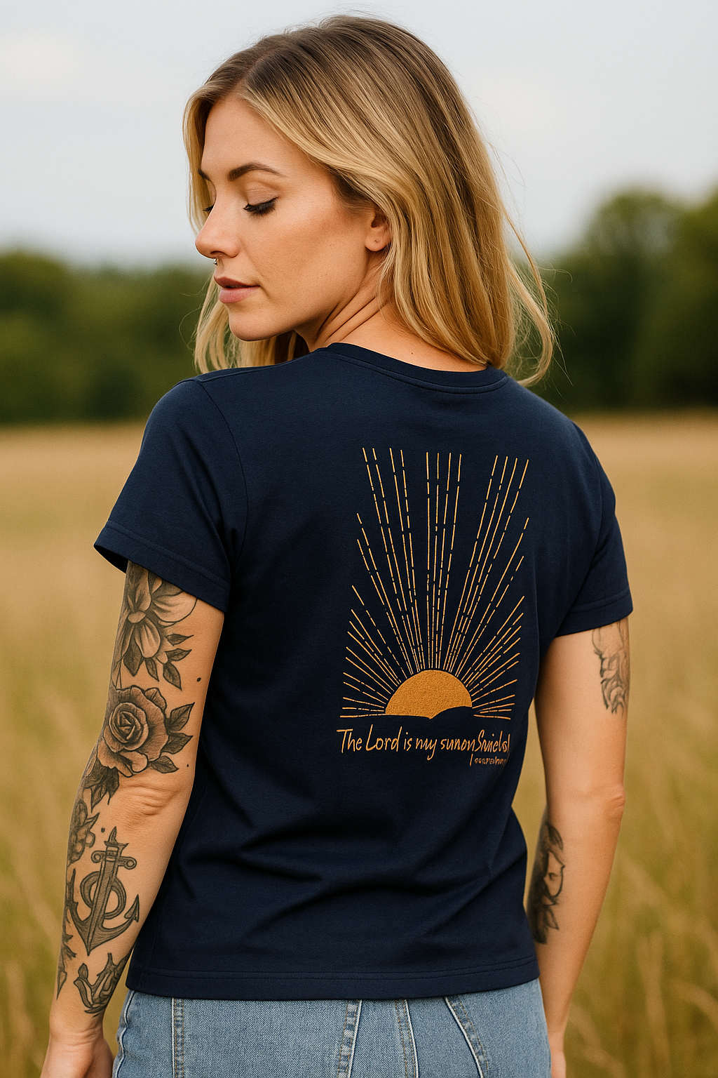 The Lord Is My Sun & Shield V-Neck Tee — Psalm 84:11