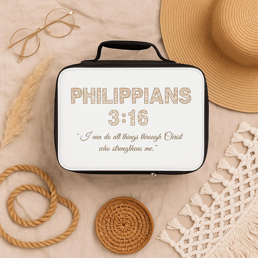 Philippians 3:16 Inspirational Lunch Bag — 'I can do all things through Christ' Christian Lunchbox