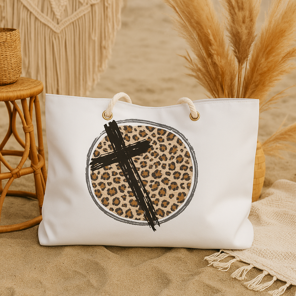 Leopard Cross Weekender Tote — Rooted in Grace Collection