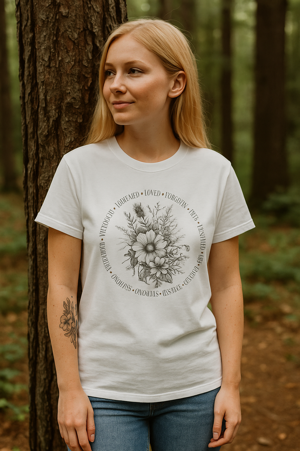 Wild Grace Botanical T-Shirt – Faith-Inspired Floral Tee